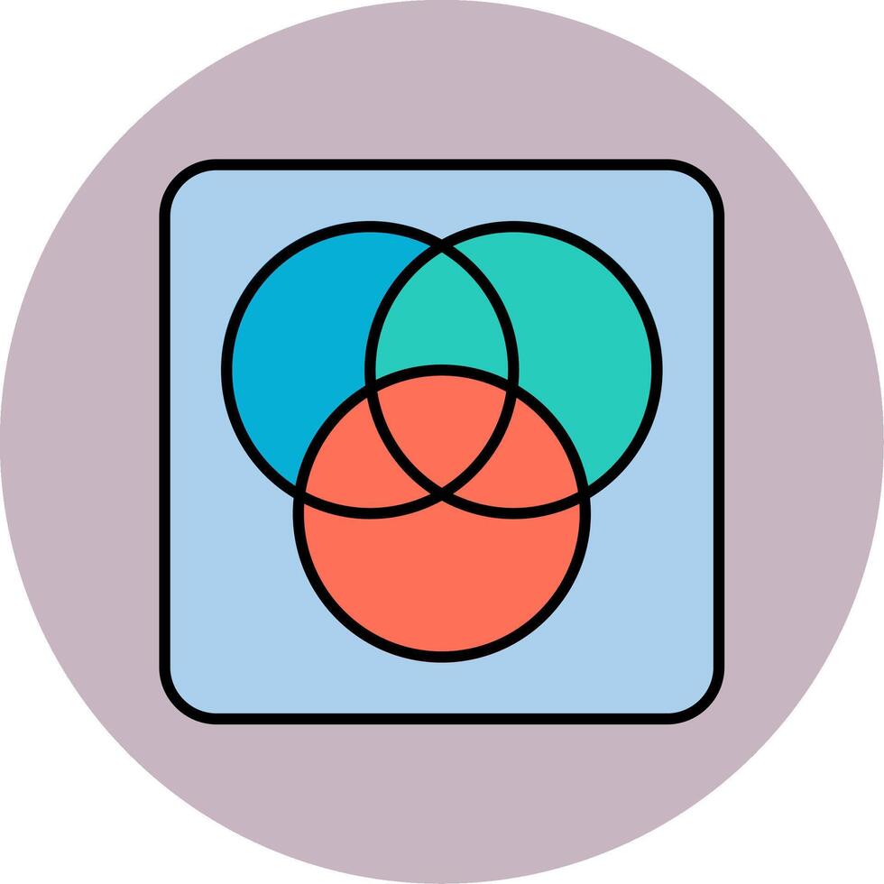 diagrama línea lleno multicolor circulo icono vector