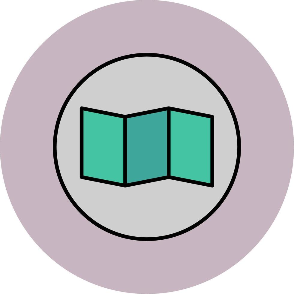 Map Line Filled multicolour Circle Icon vector