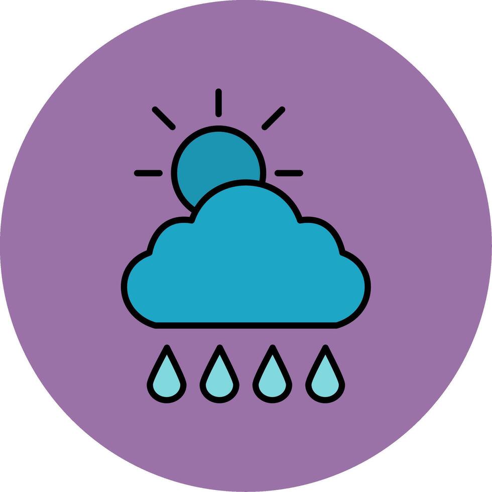 Morning,Rain Line Filled multicolour Circle Icon vector