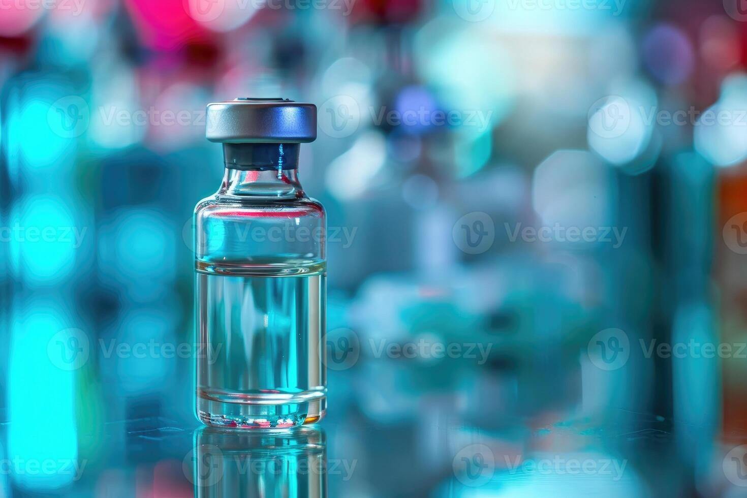 AI generated Influenza vaccine in a vial, immunization and treatment of infection, vaccine used for disease prevention photo