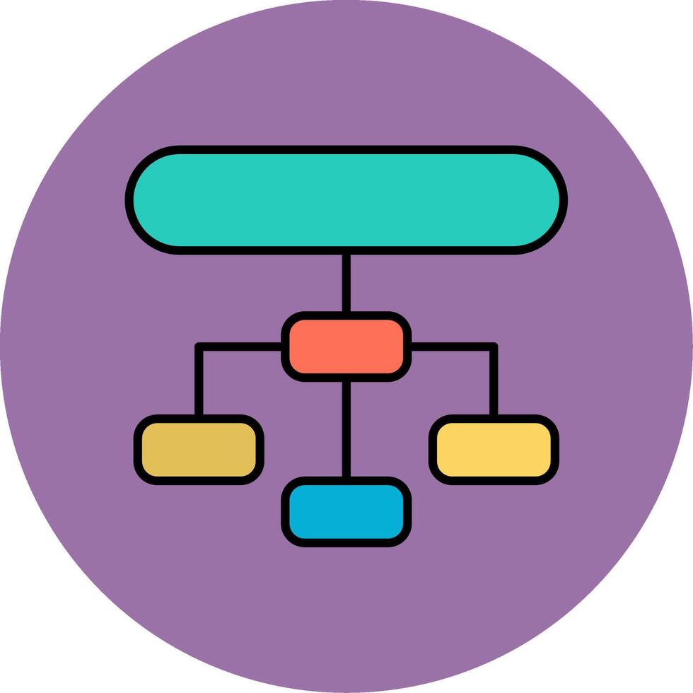 Hierarchical Structure Line Filled multicolour Circle Icon vector