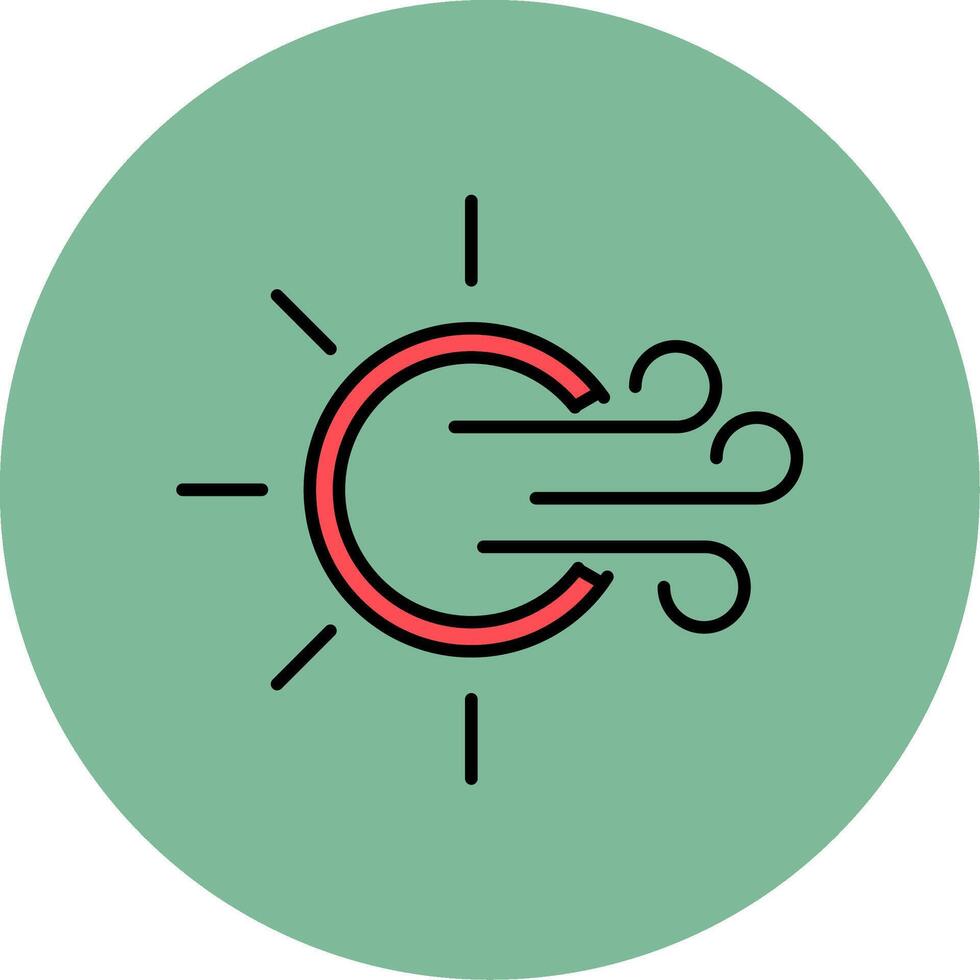 Windy Line Filled multicolour Circle Icon vector