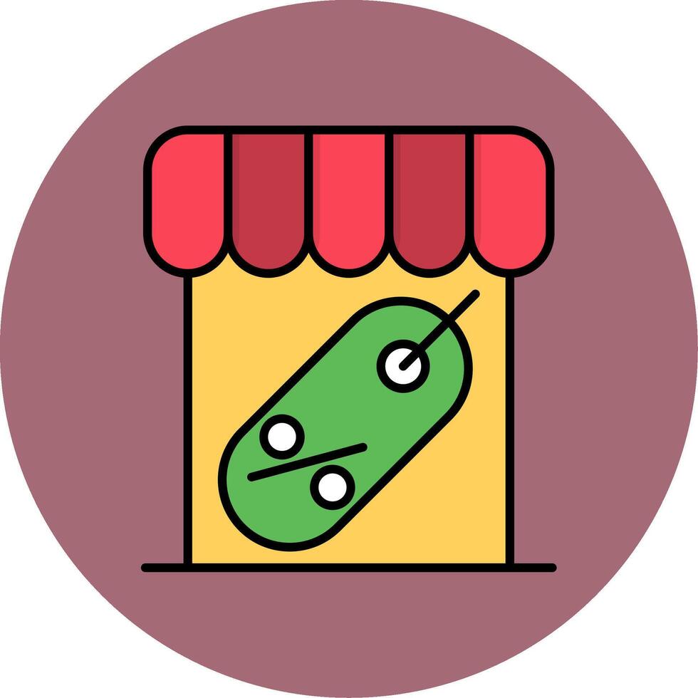 Marketplace Line Filled multicolour Circle Icon vector
