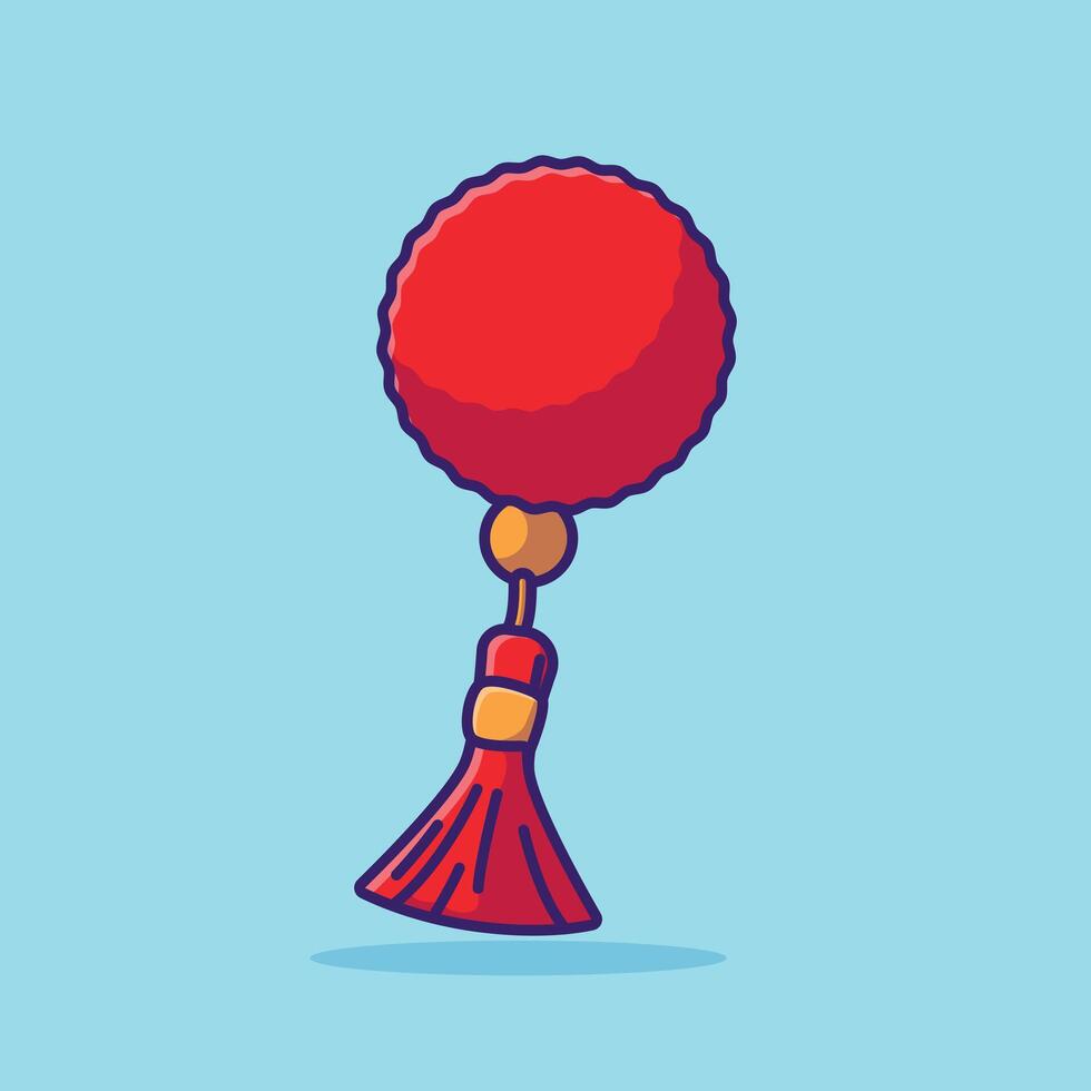 Chinese hair pin simple cartoon vector illustration chinese new year stuff concept icon isolated