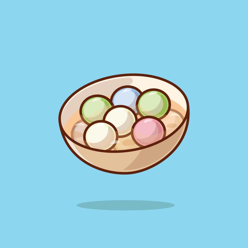 Tang yuan simple cartoon vector illustration chinese traditional food concept icon isolated