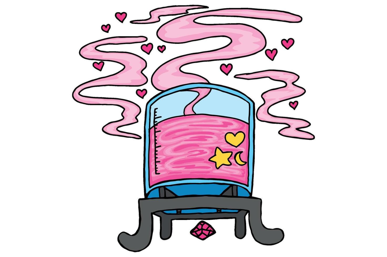 Valentine - Pink Love Potion Making Process vector