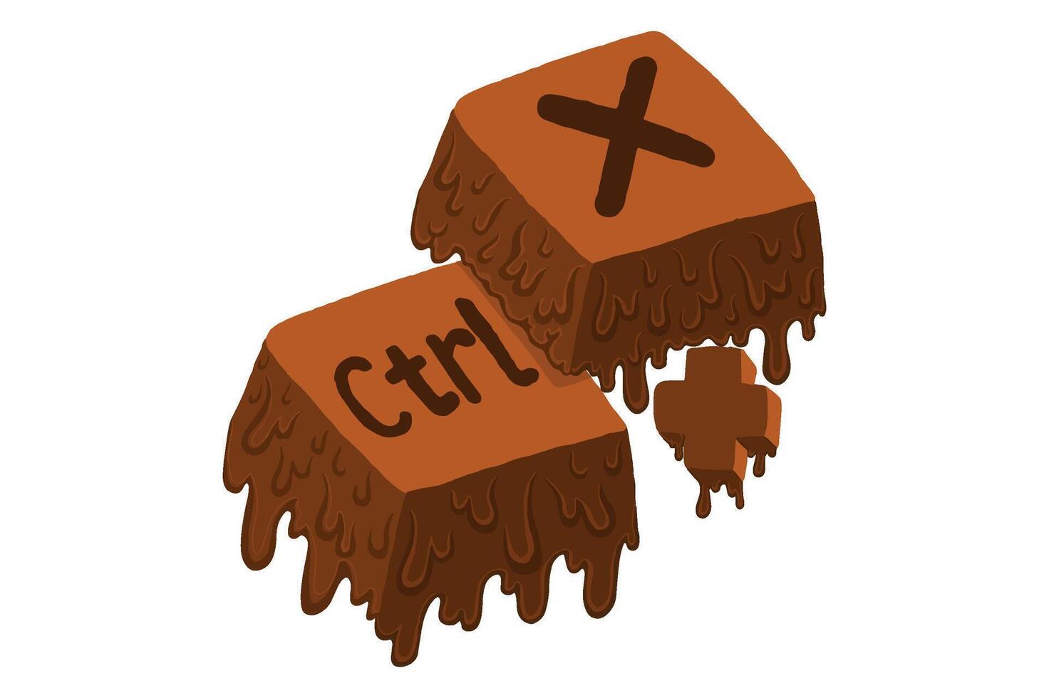 Vector Keyboard Shortcut Keys With Melted Chocolate Theme
