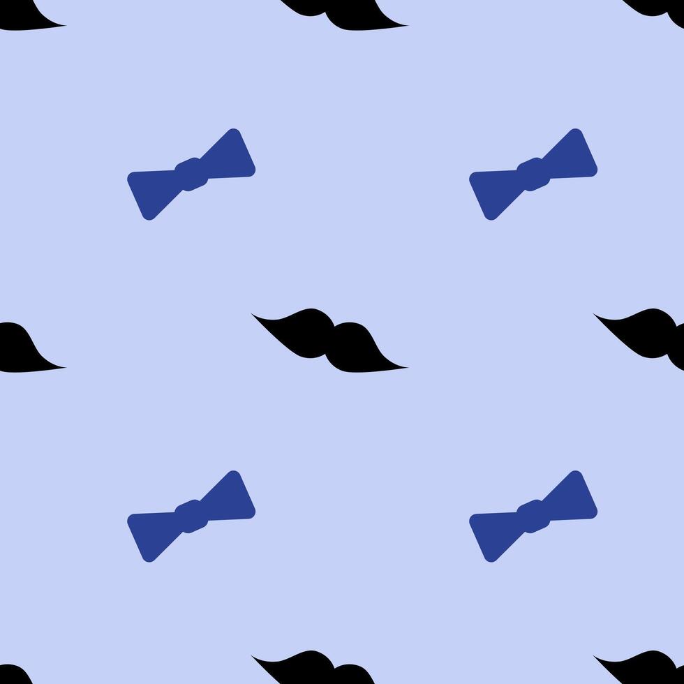 Mustache and bow tie, seamless pattern, vector. vector