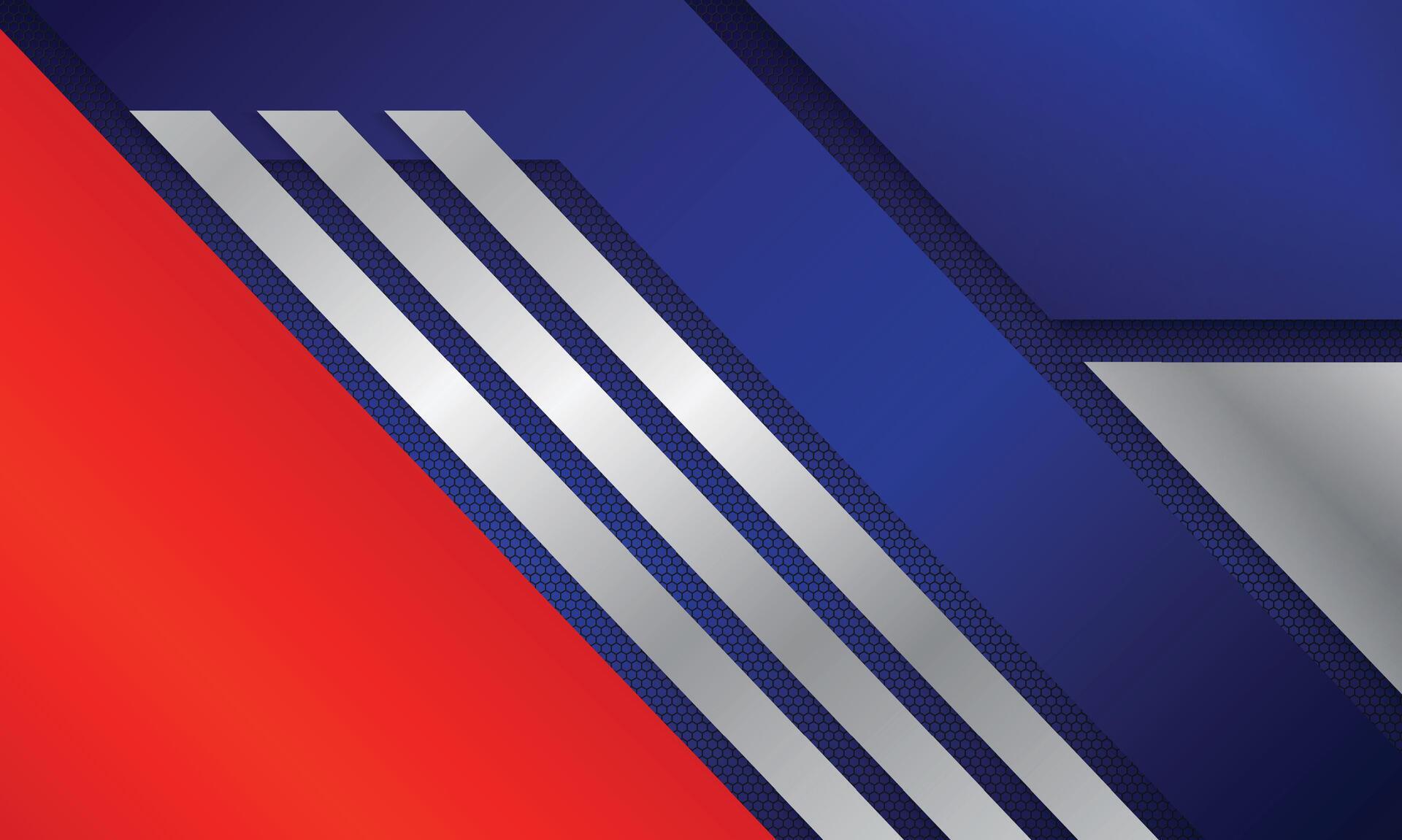 Modern abstract background blue and red with silver color design