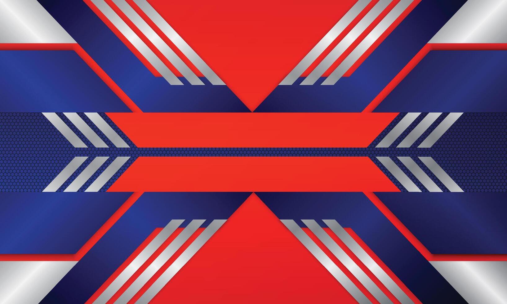 Modern abstract background blue and red with silver color design vector