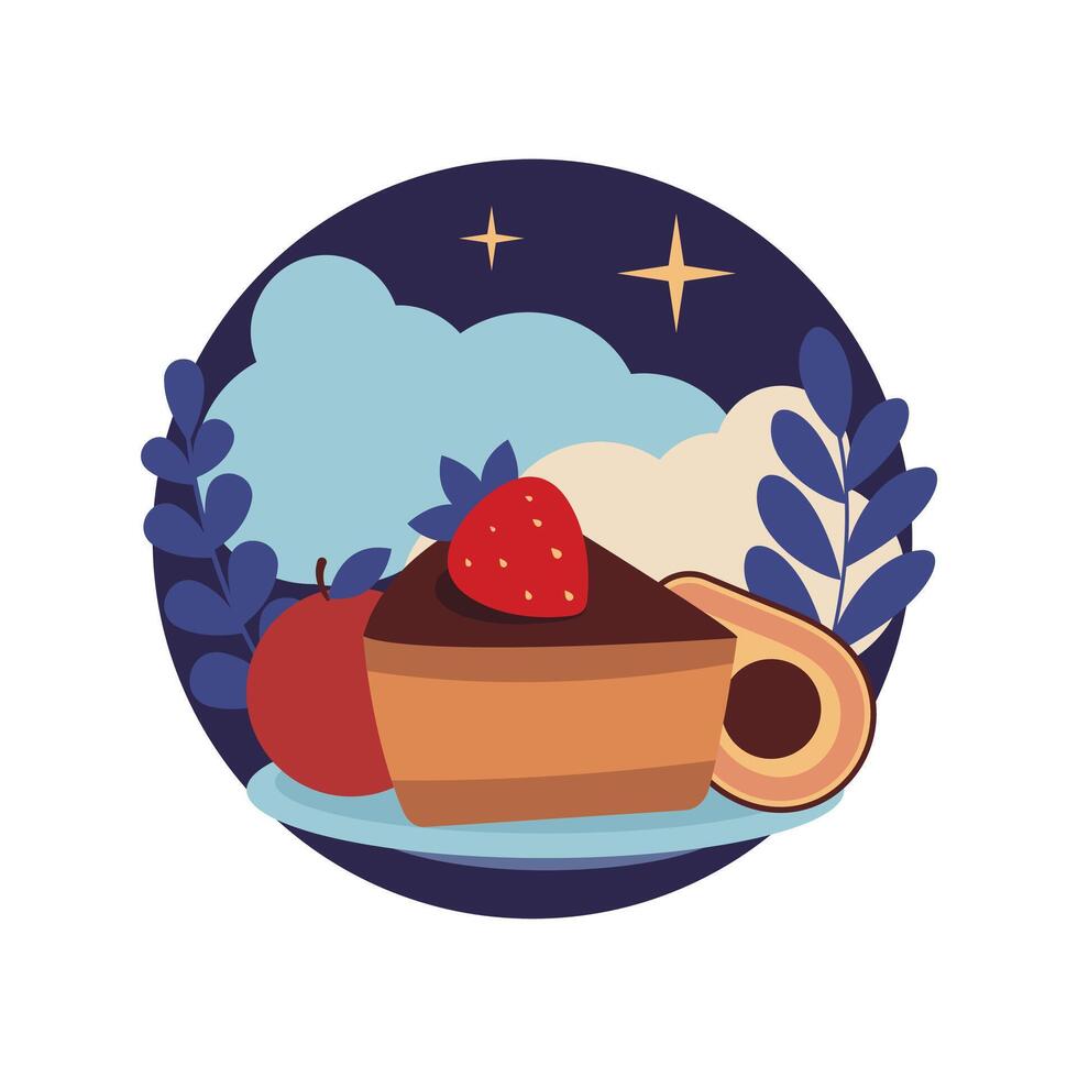 The logo Stop eating before bedtime, icon food night. Graphic element vector