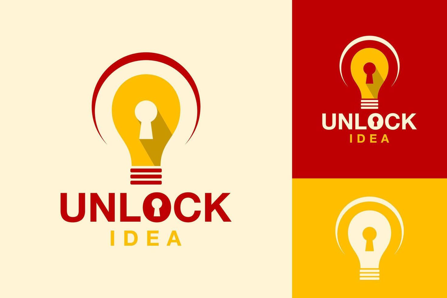 Unlock Idea Key Smart Logo Design vector
