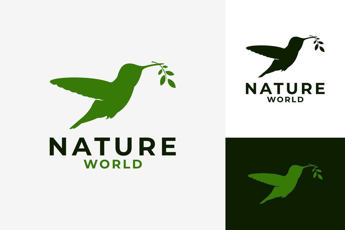 pájaro naturaleza vida plano logo diseño vector