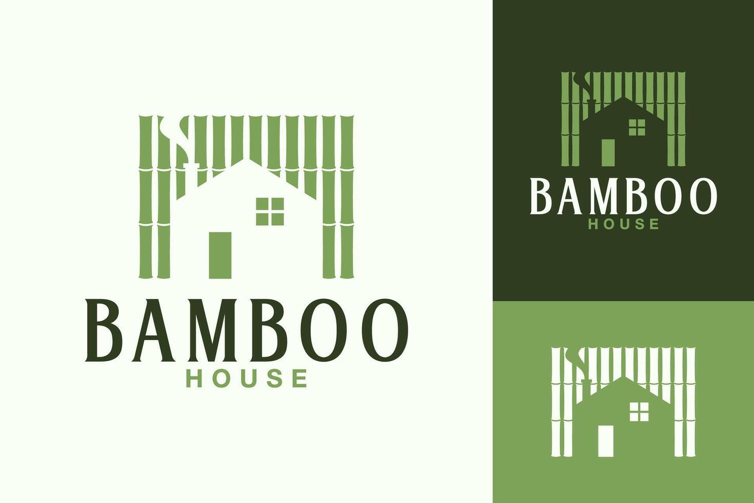 asiático bambú casa madera bosque logo diseño vector