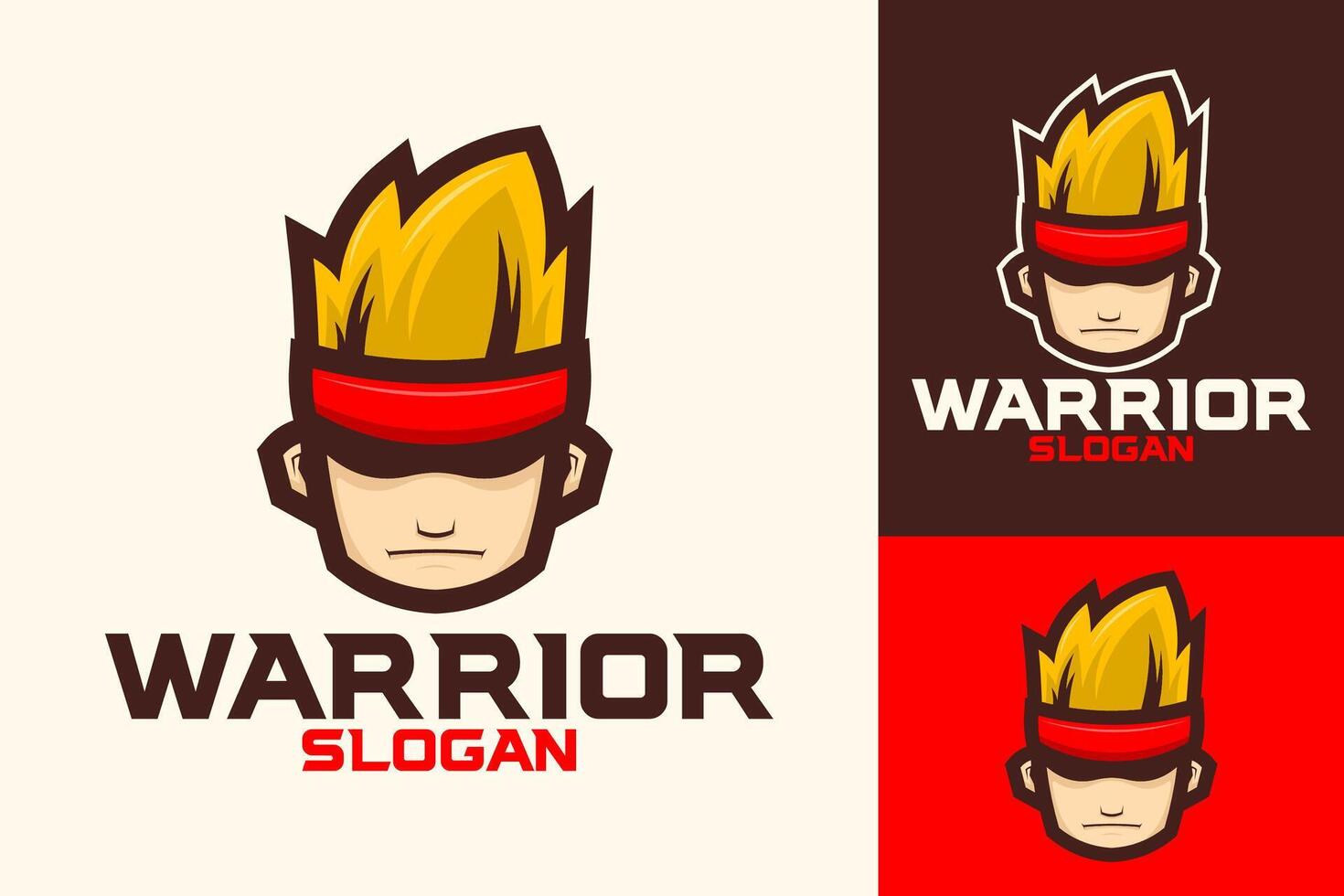 mascota cara cabeza guerrero pañuelo logo diseño vector
