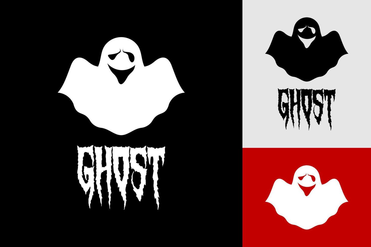 vector fantasma mascota Víspera de Todos los Santos logo diseño