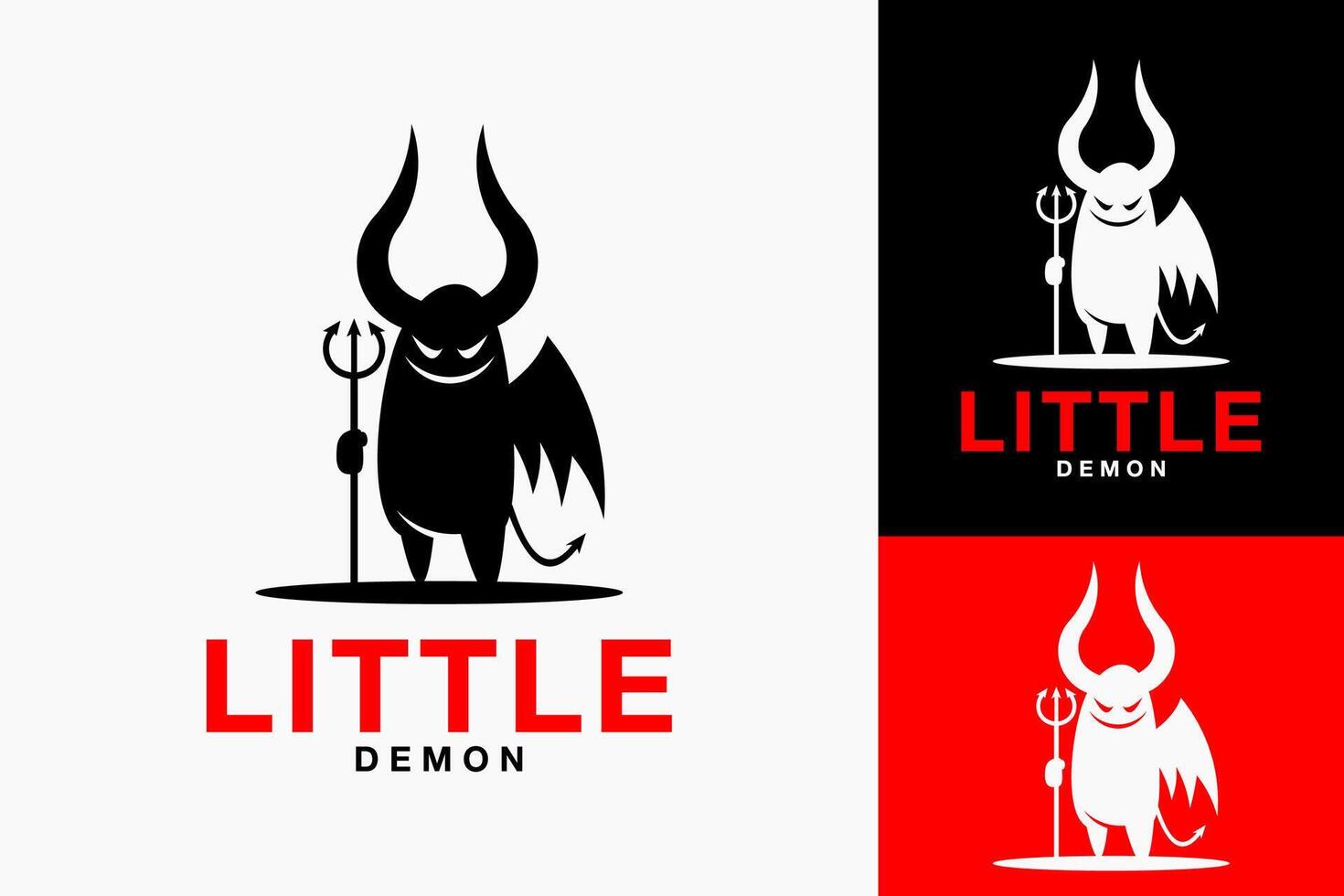 Little Demon Mini Silhouette Vector Logo Design