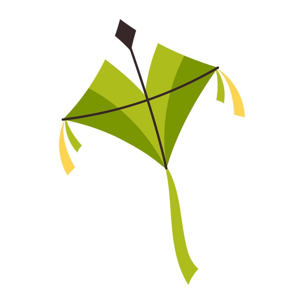 Kite, colorful, cartoon kite on a white background vector