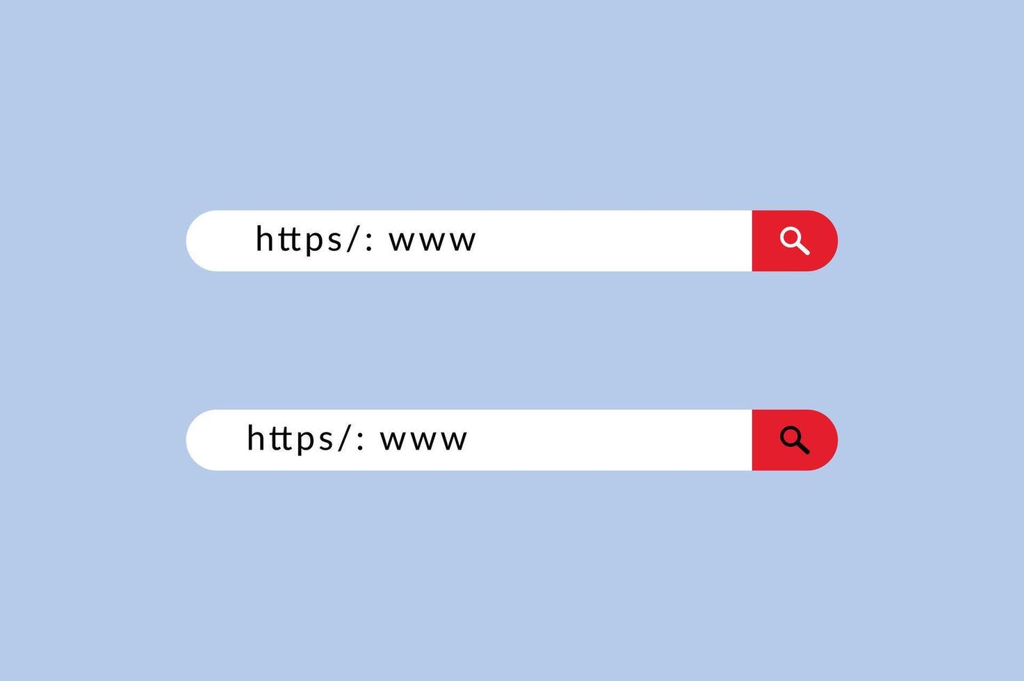 Search Bar for ui, design and web site. website interface element with web icon and push button. Vector illustration