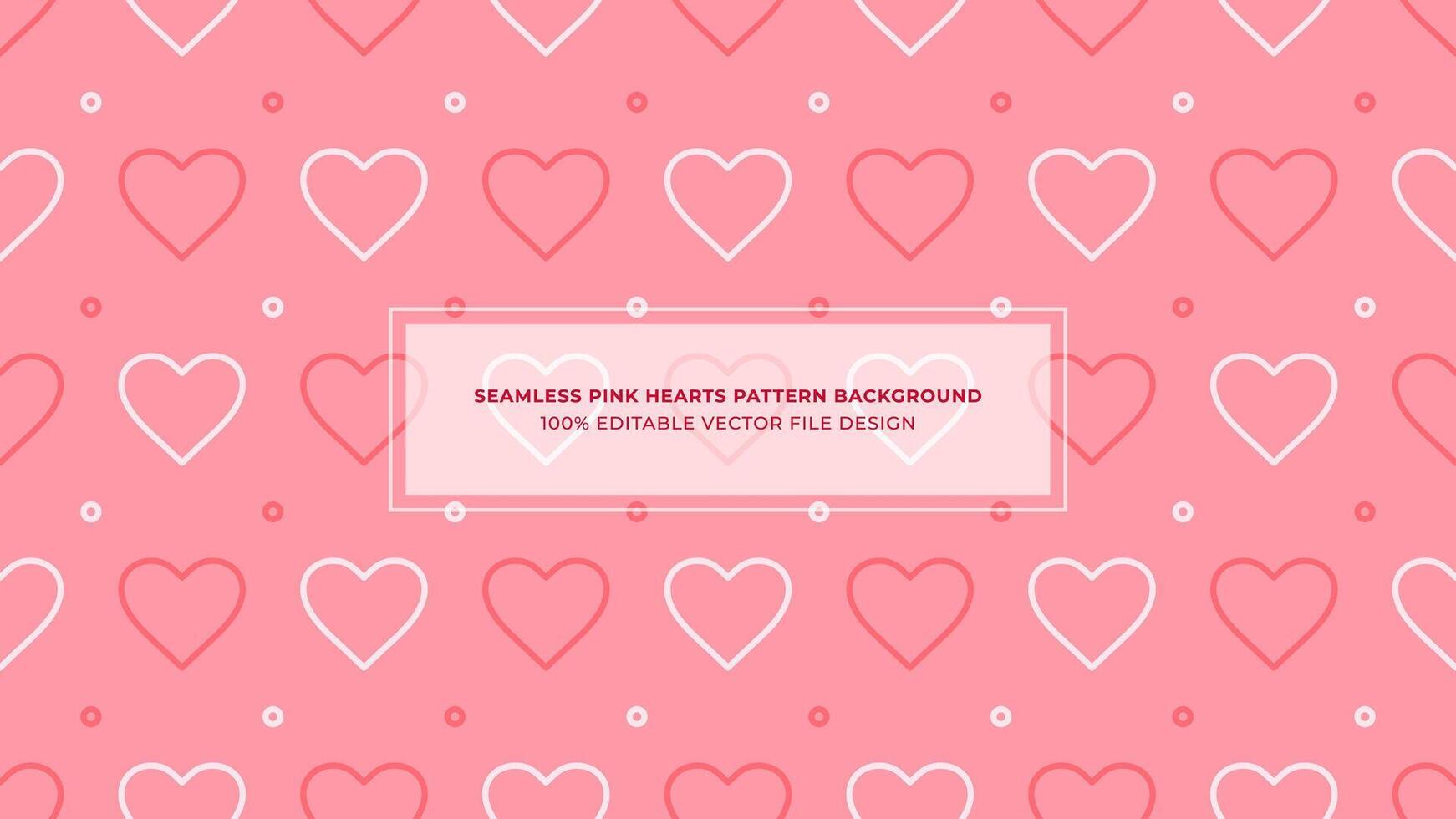 Pink Cascade Of Delicate And Seamless Heart Patterns Vector Horizontal Texture Background