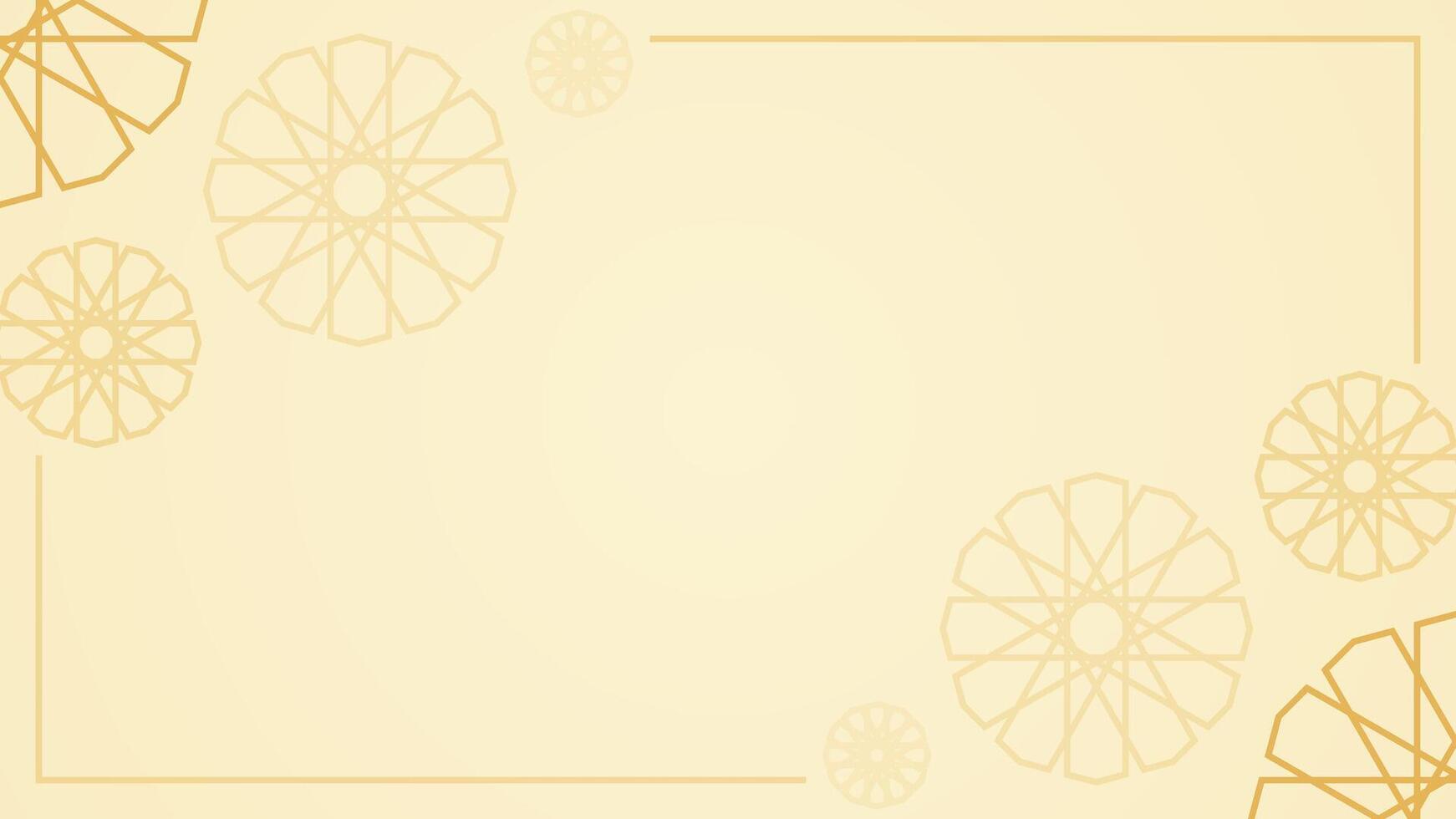 Satin Cream White Simple Background Decorated With Circular Geometric Pattern Frame Border Vector Design