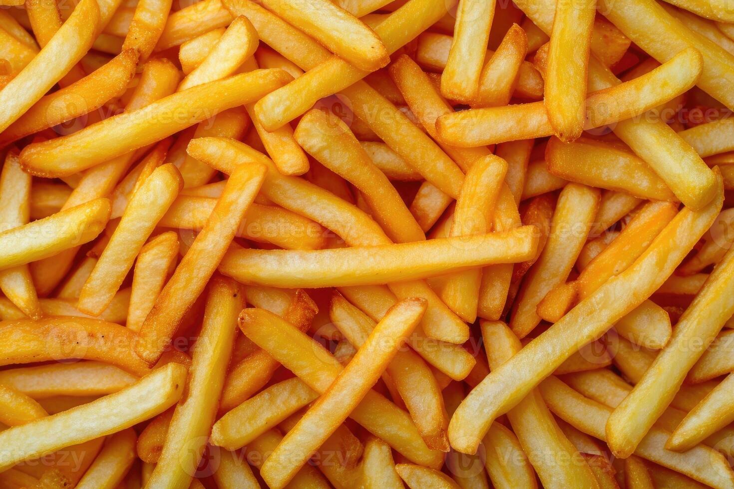 AI generated French fries background, closeup shot photo