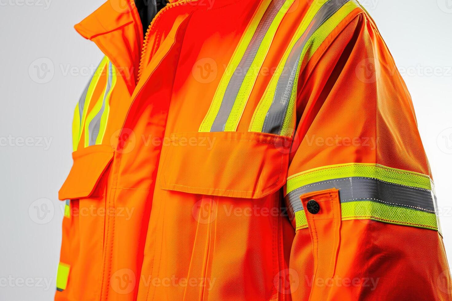 AI generated Reflective work jacket isolated on white background. Generative AI photo