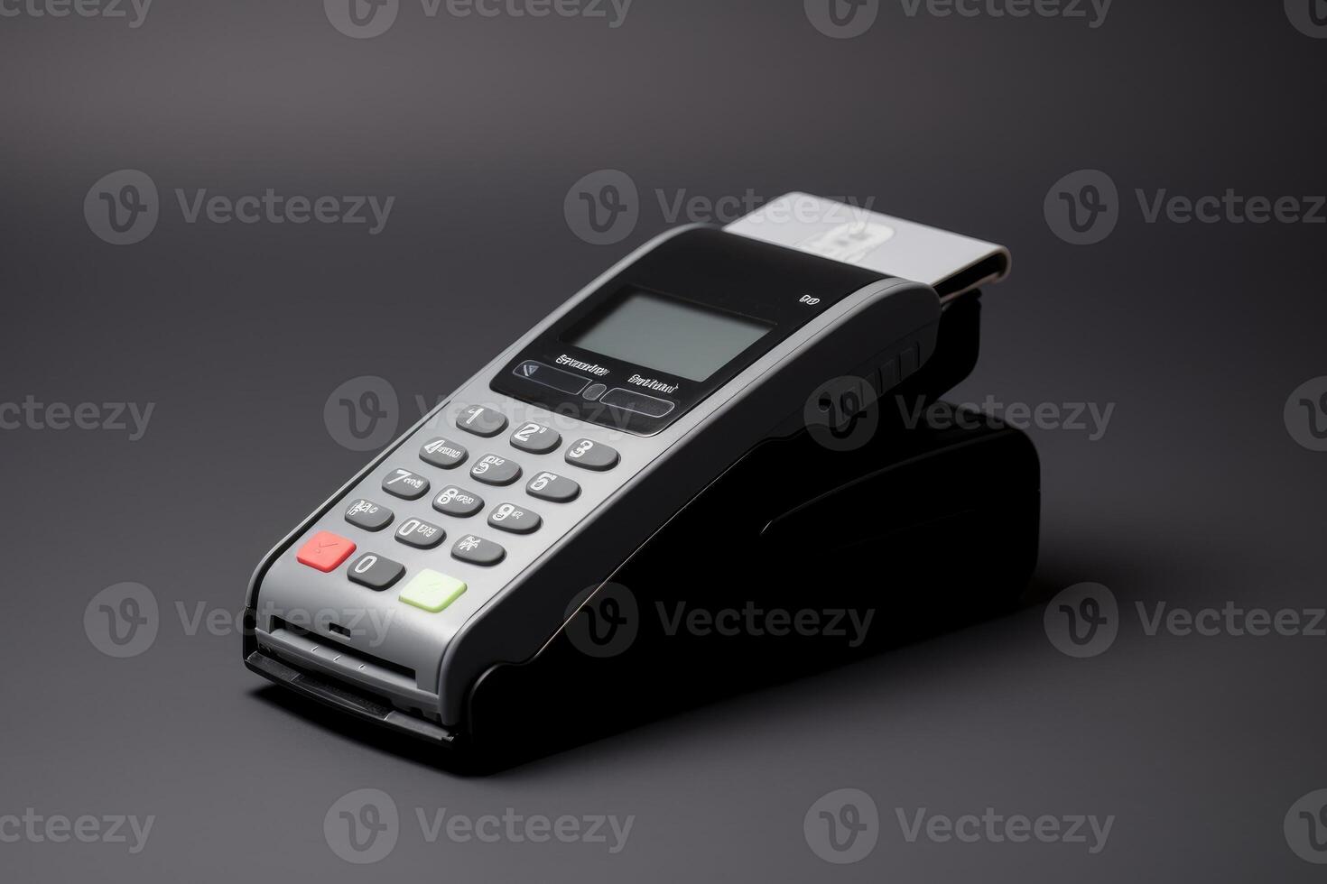 AI generated A credit card reader on a black surface photo