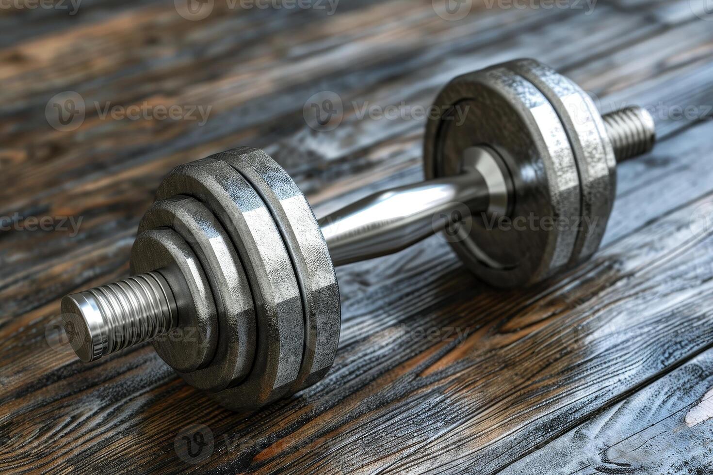 AI generated Stainless metal dumbbell photo