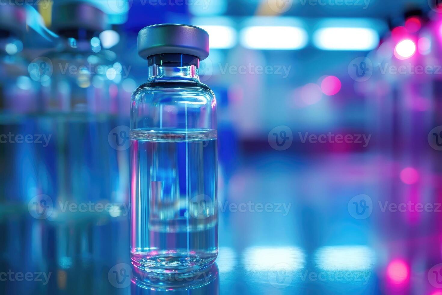 AI generated Influenza vaccine in a vial, immunization and treatment of infection, vaccine used for disease prevention photo