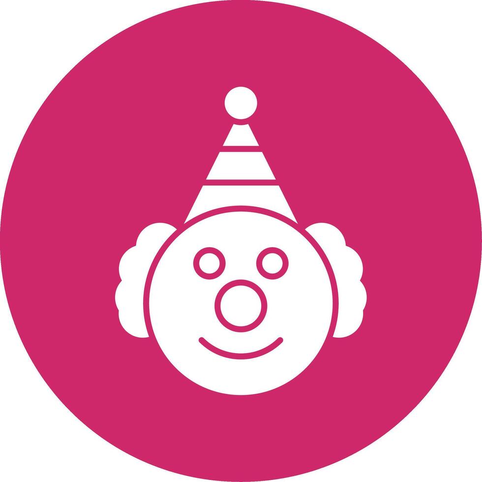 Clown Glyph Circle Icon vector