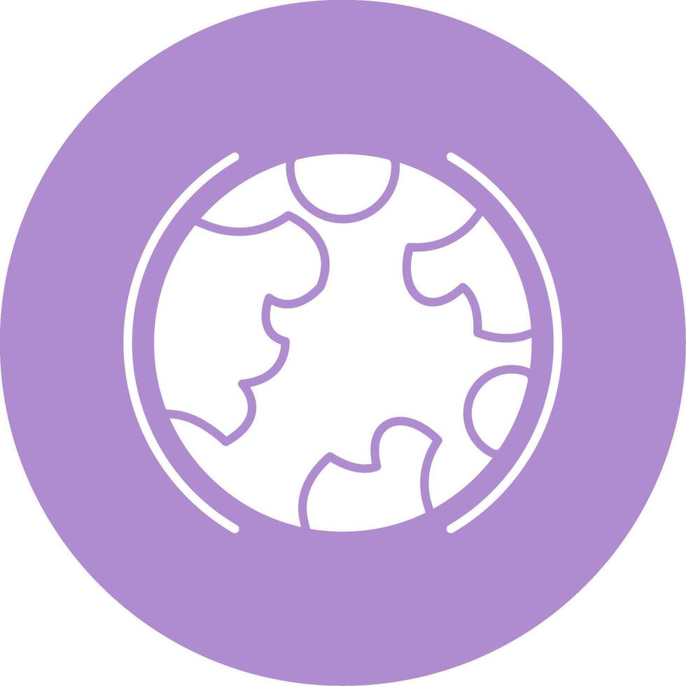 Earth Glyph Circle Icon vector