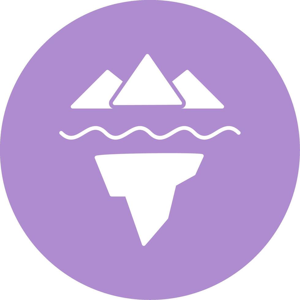 Iceberg Glyph Circle Icon vector