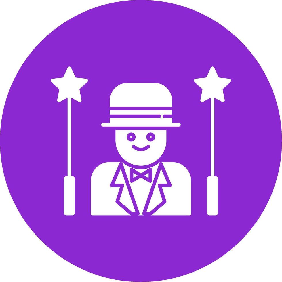 Magician Glyph Circle Icon vector