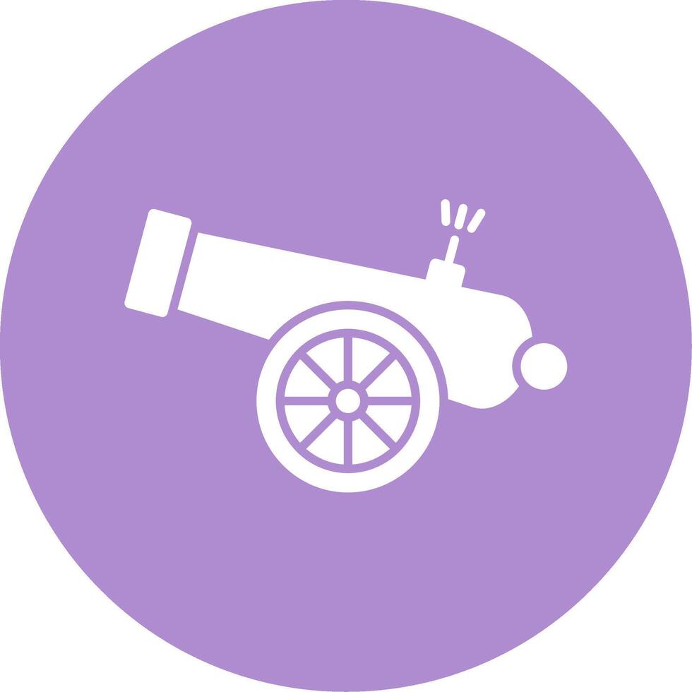 Cannon Glyph Circle Icon vector