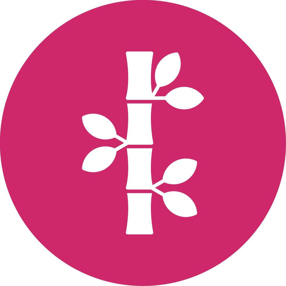 Bamboo Glyph Circle Icon vector