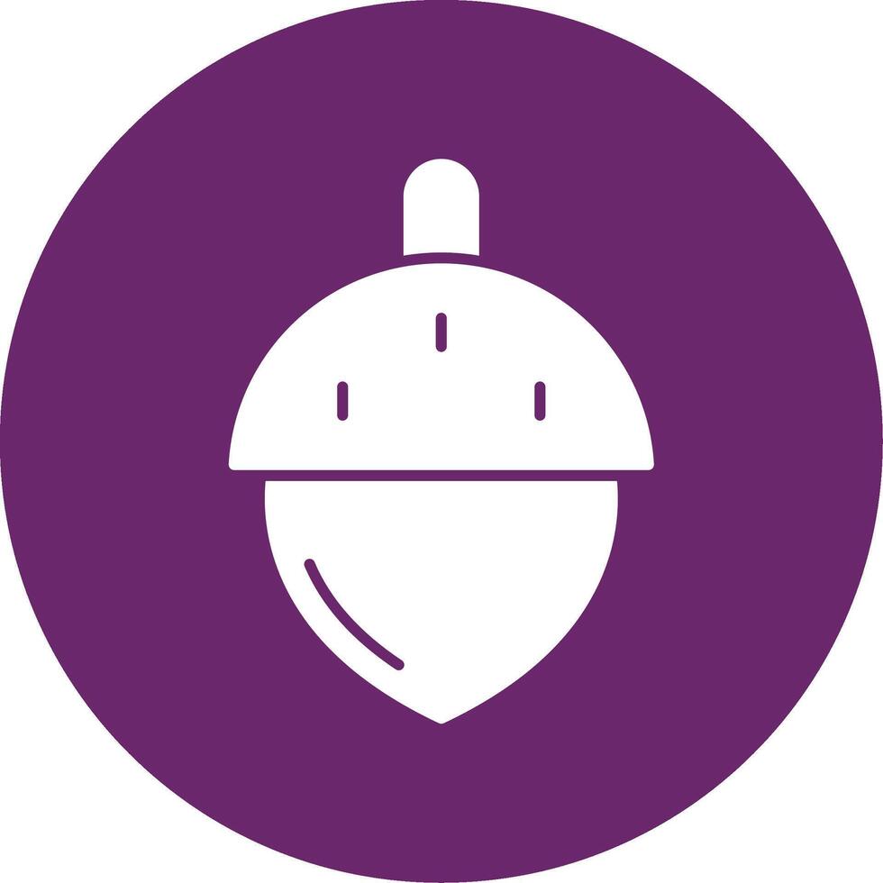 Acorn Glyph Circle Icon vector