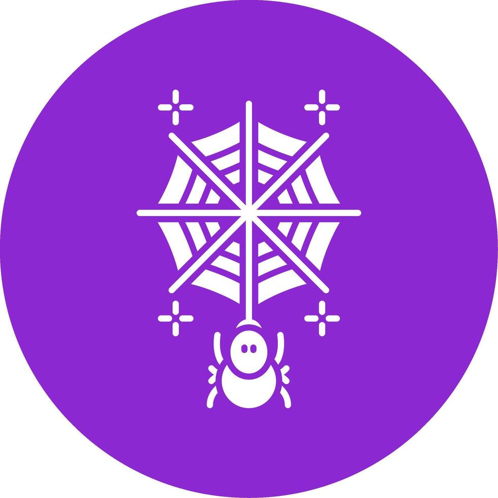 Spiderweb Glyph Circle Icon vector