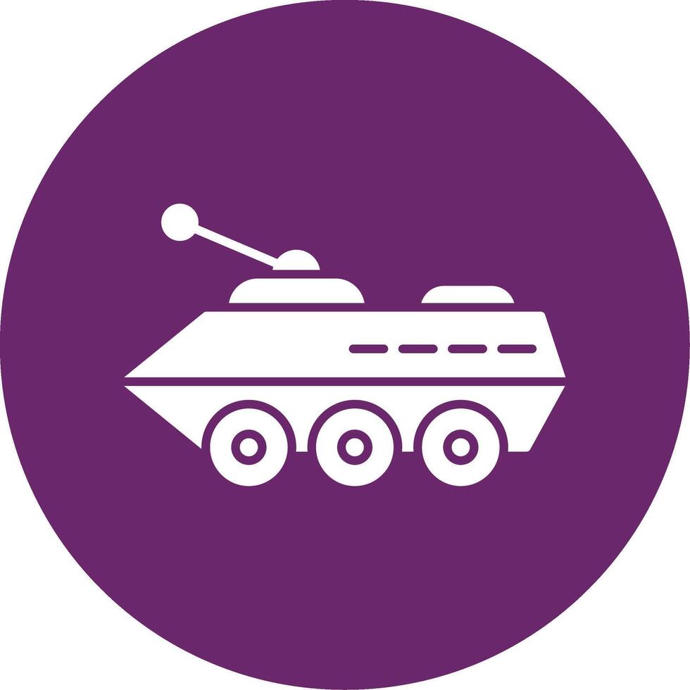 Armored Vehicle Glyph Circle Icon vector