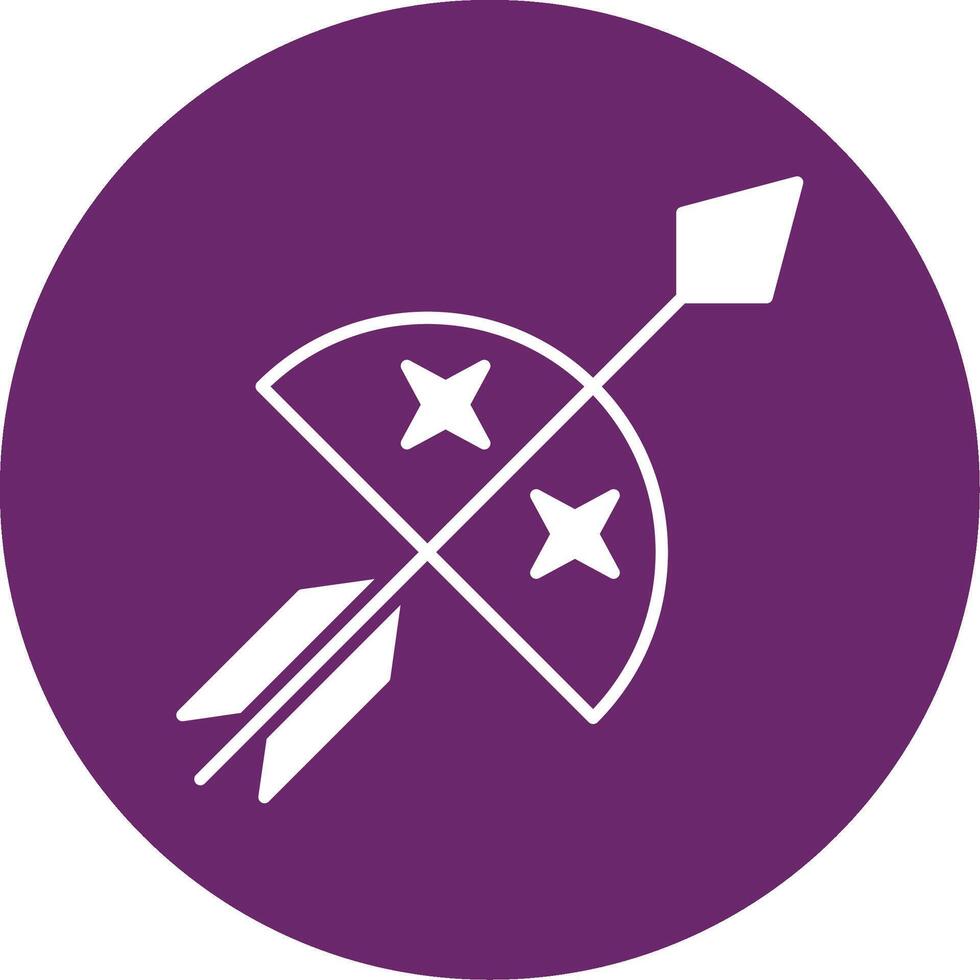 Bow And Arrow Glyph Circle Icon vector