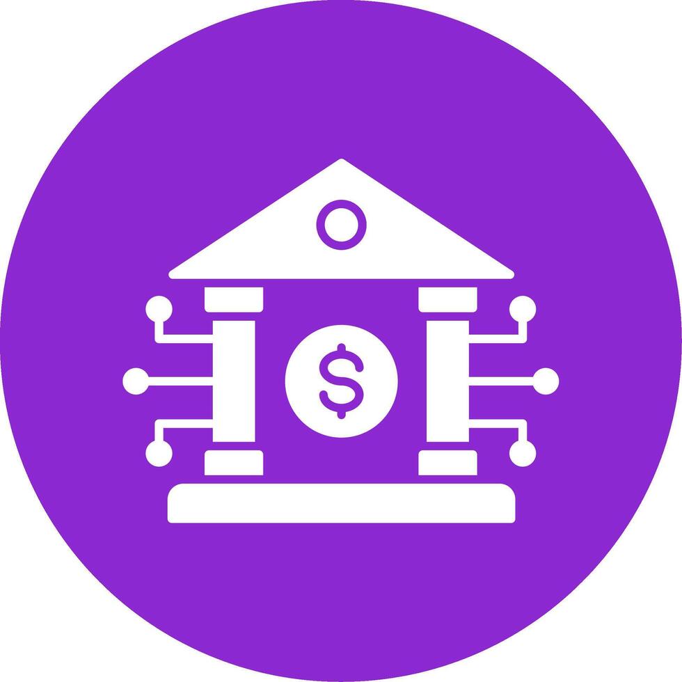 Banking System Glyph Circle Icon vector