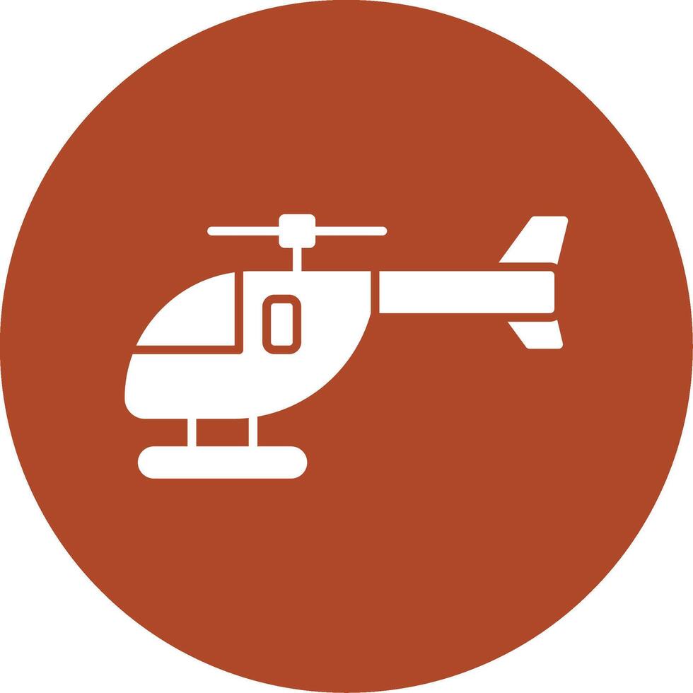 Helicopter Glyph Circle Icon vector