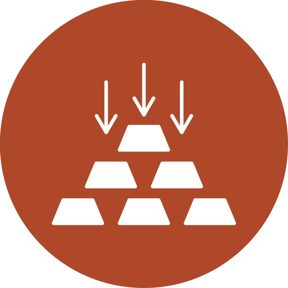Gold Ingot Glyph Circle Icon vector