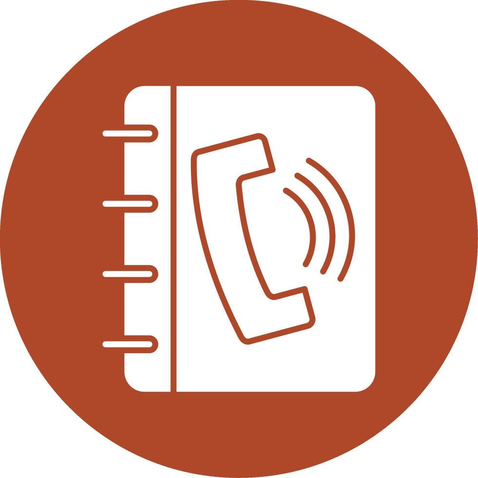Phonebook Glyph Circle Icon vector
