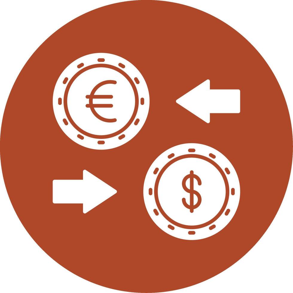 Currency Exchange Glyph Circle Icon vector