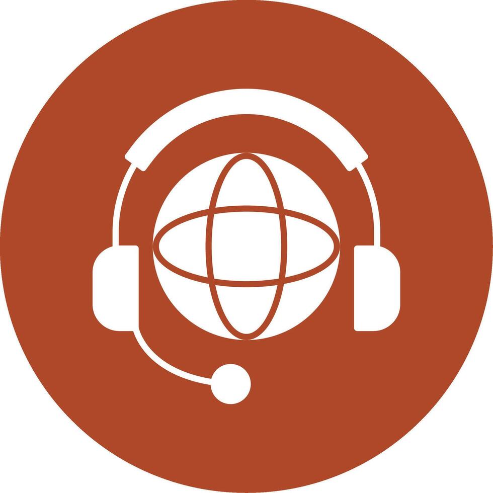 Worldwide Support Glyph Circle Icon vector