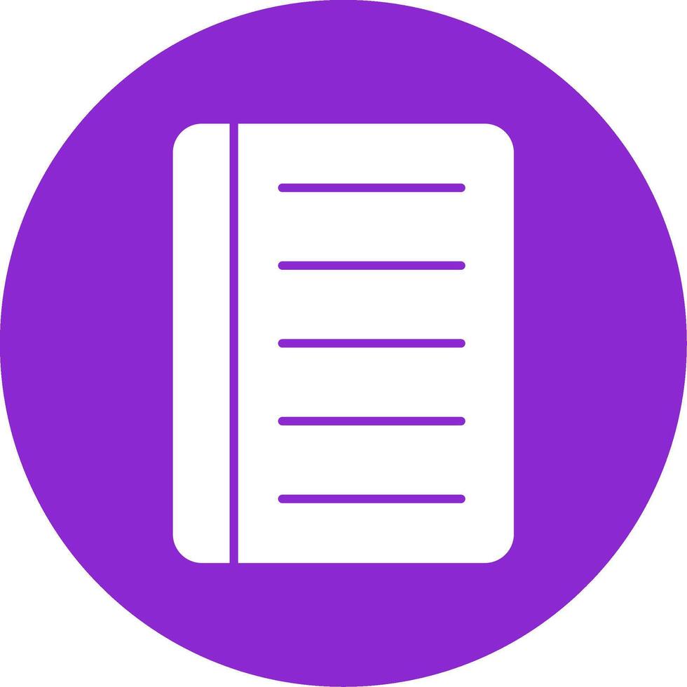 Notebook Glyph Circle Icon vector