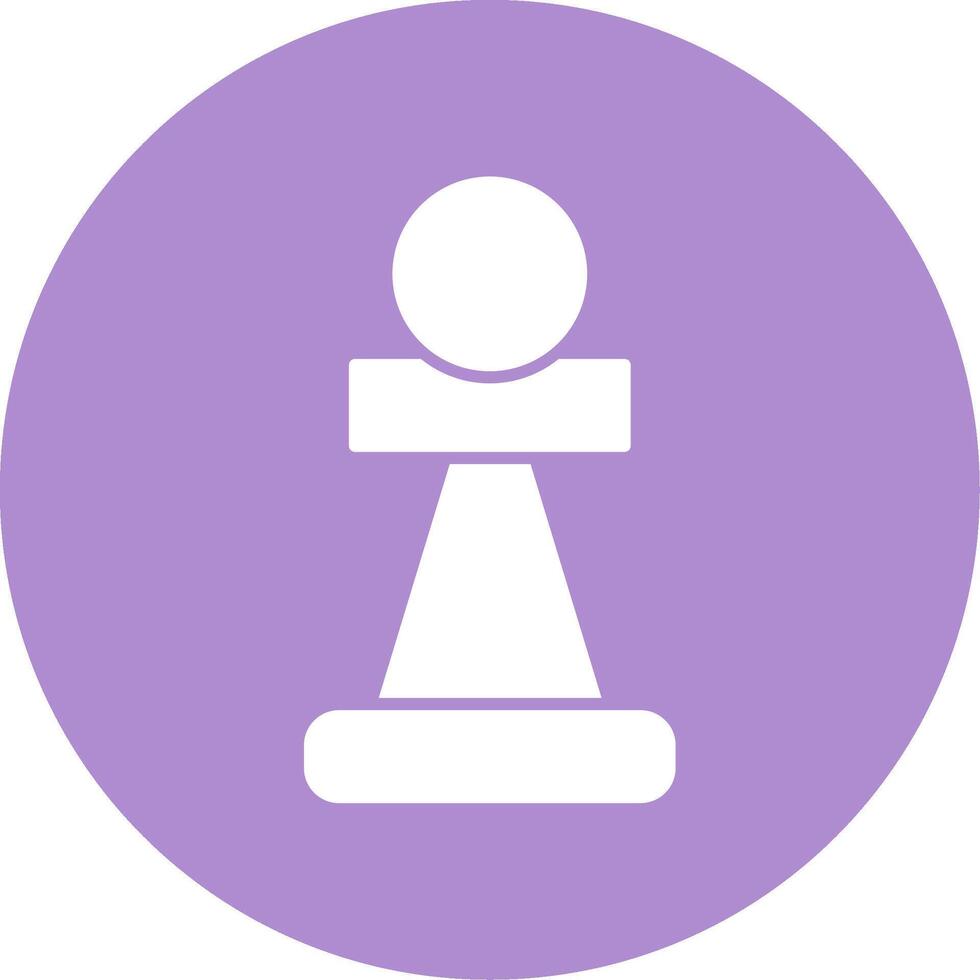Pawn Glyph Circle Icon vector