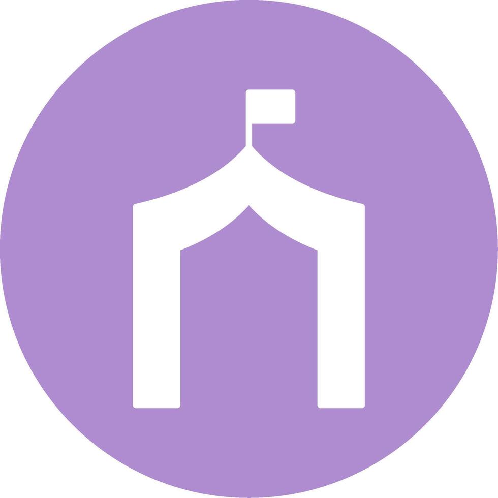 Circus Tent Glyph Circle Icon vector