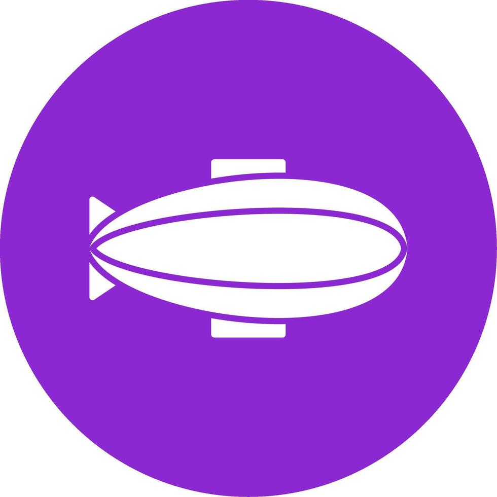 Zeppelin Glyph Circle Icon vector